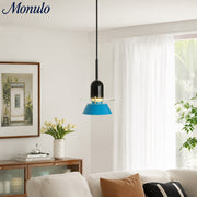 Javina Colorful Glass Pendant Light - Metal Nordic Minimalist Hanging Lamp for Bedroom and Dining Room